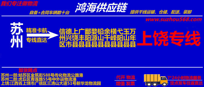 苏州到上饶物流专线_苏州至上饶货运公司