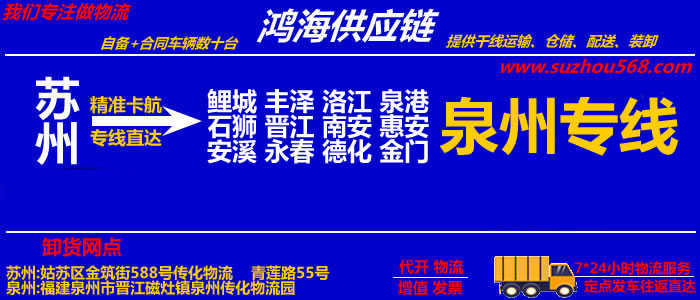 苏州到石狮物流专线,苏州至石狮货运公司