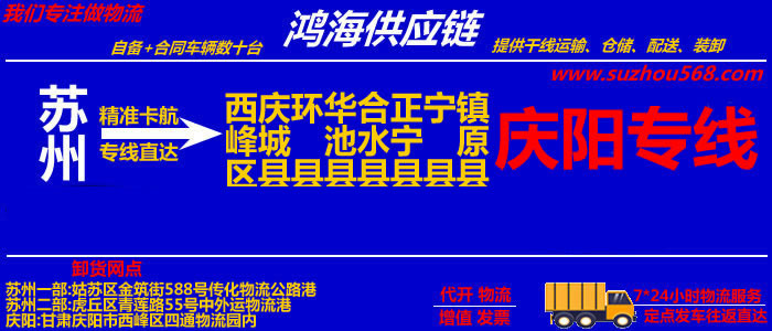 苏州到庆阳物流专线,苏州到庆阳货运公司